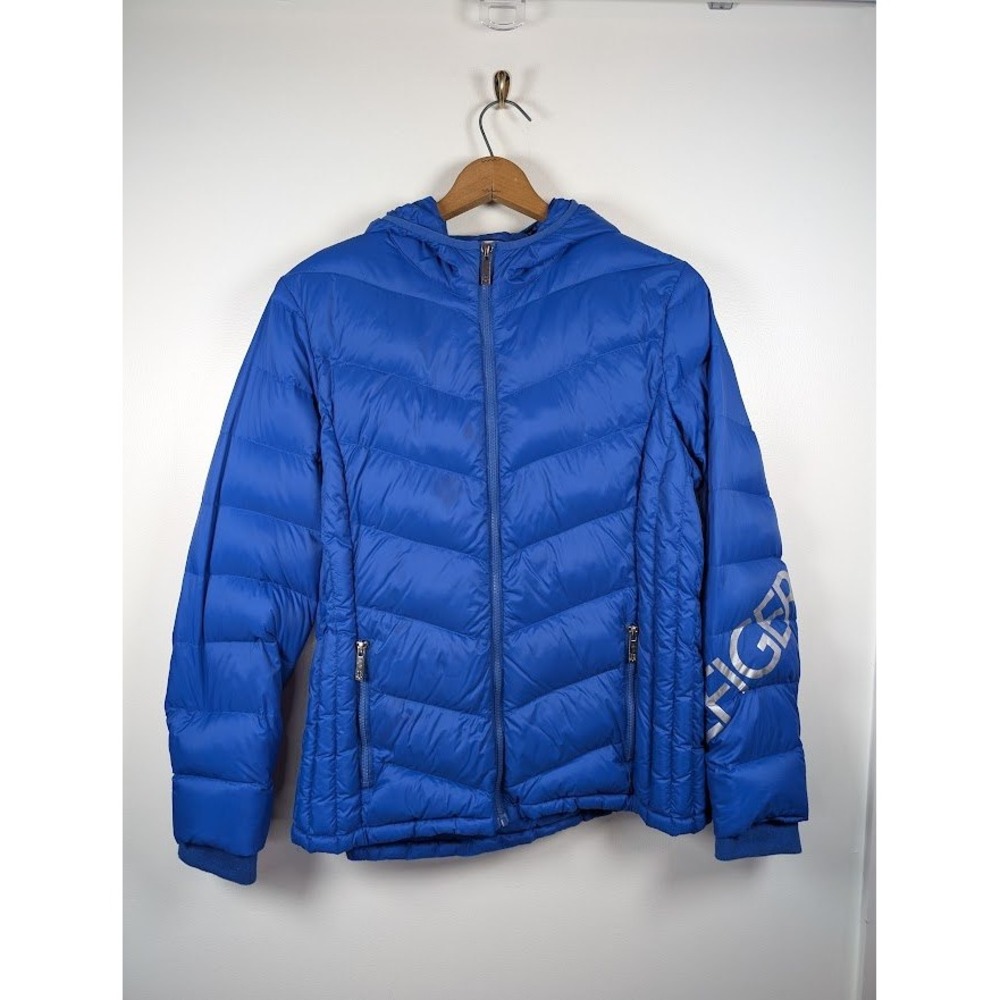 Tommy Hilfiger Duck Down Puffer Jacket Women's Size XL Packable Winter Hooded - Picture 11 of 11